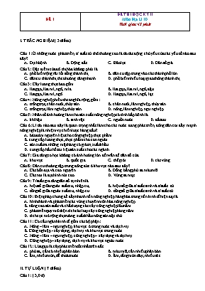 10 Đề thi học kỳ 2 Địa lí lớp 10 (Có đáp án và lời giải)
